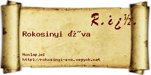 Rokosinyi Éva névjegykártya